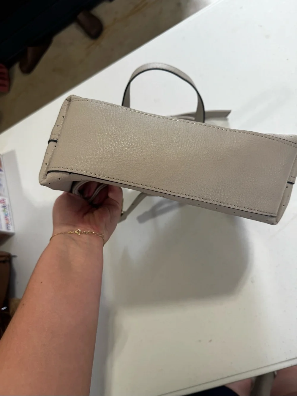 Steve Madden Perforated Shoulder Bag in Light Gray